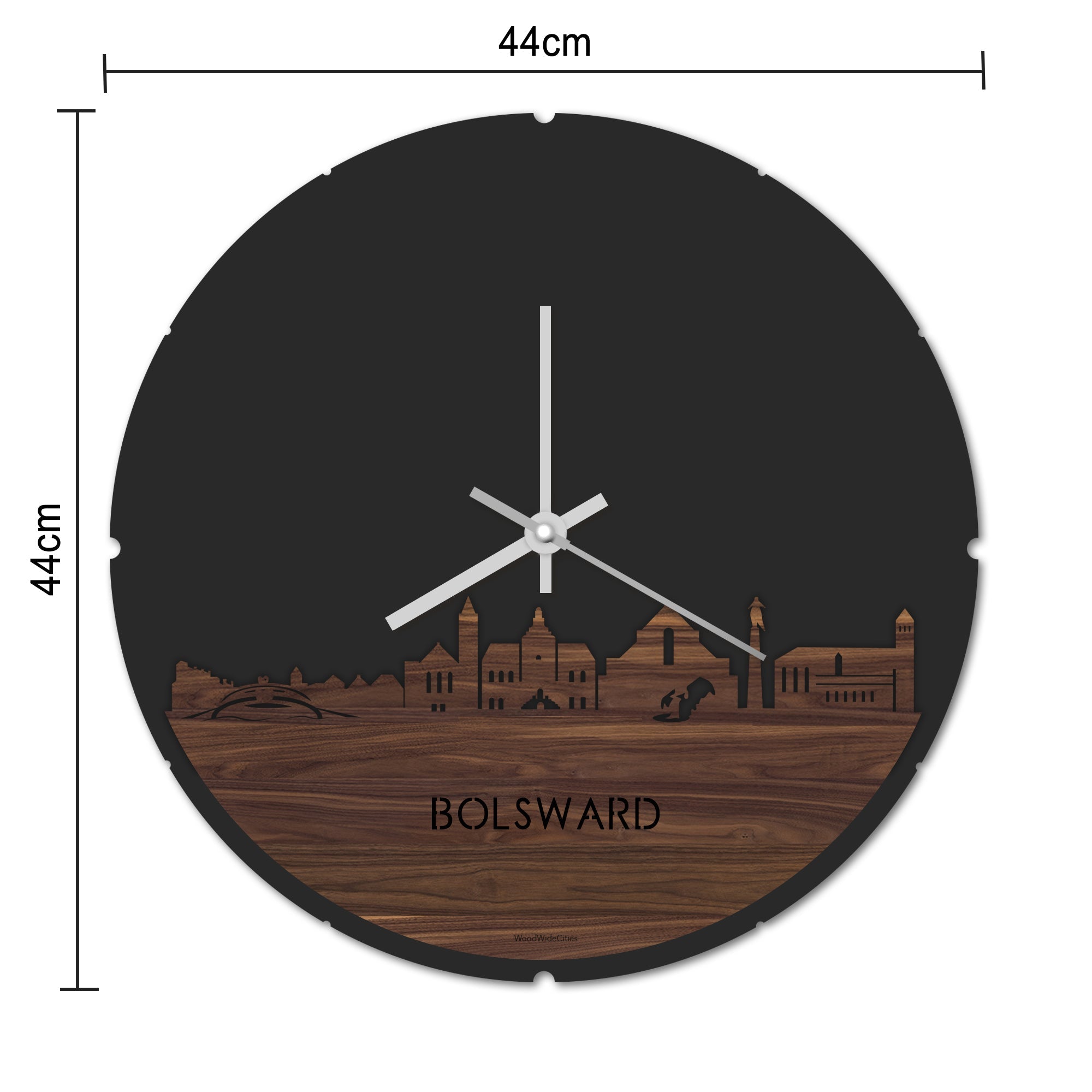 Skyline Klok Bolsward Eiken houten cadeau decoratie relatiegeschenk van WoodWideCities