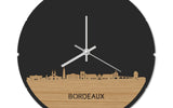 Skyline Klok Rond Bordeaux Bamboe