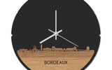 Skyline Klok Rond Bordeaux Eiken