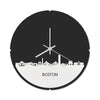 Skyline Klok Rond Boston Wit glanzend gerecycled kunststof cadeau decoratie relatiegeschenk van WoodWideCities