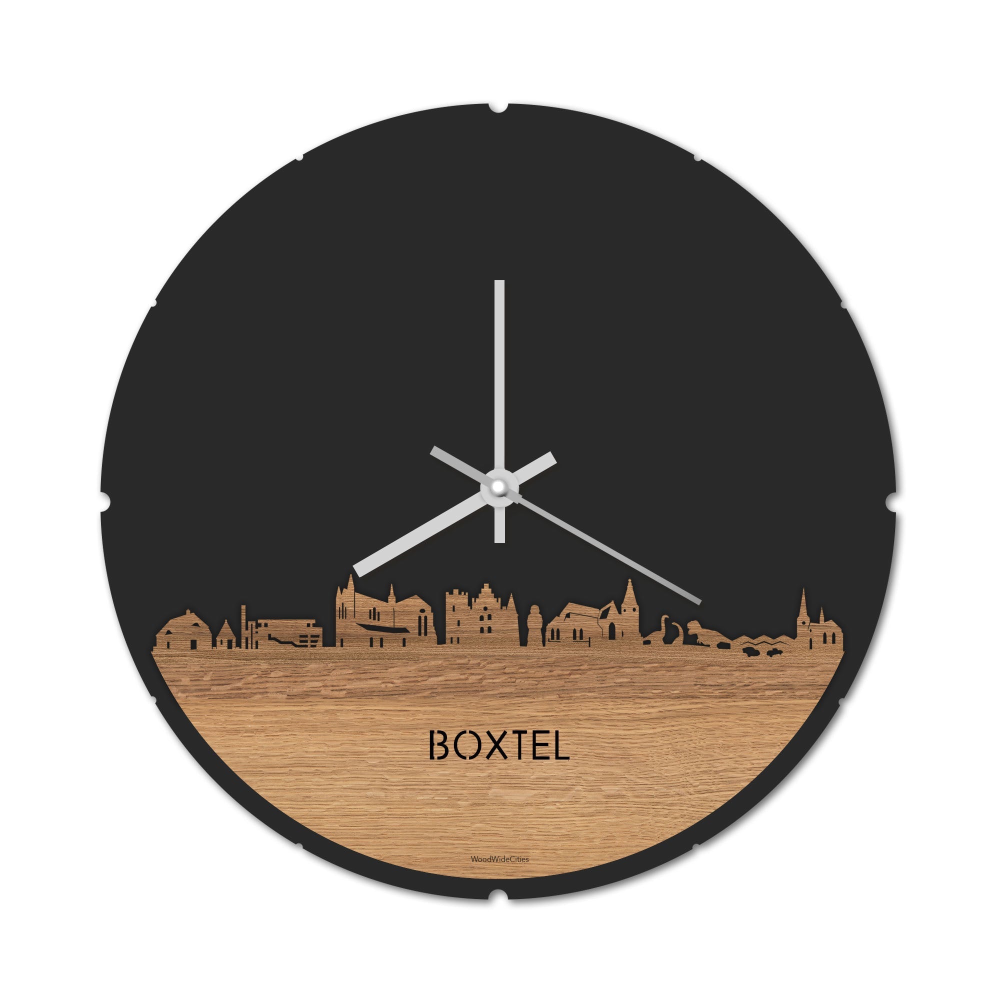 Skyline Klok Boxtel Eiken houten cadeau decoratie relatiegeschenk van WoodWideCities