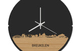 Skyline Klok Rond Breukelen Bamboe