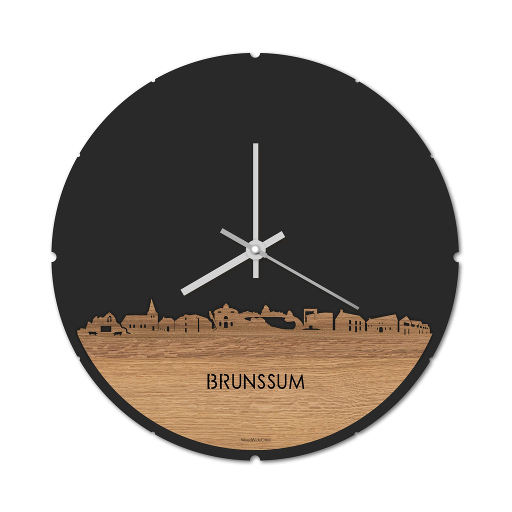 Skyline Klok Brunssum Eiken houten cadeau decoratie relatiegeschenk van WoodWideCities