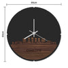 Skyline Klok Rond Charlotte Bamboe houten cadeau decoratie relatiegeschenk van WoodWideCities