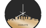 Skyline Klok Rond Charlotte Goud Metallic