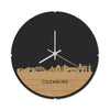 Skyline Klok Rond Culemborg Bamboe houten cadeau decoratie relatiegeschenk van WoodWideCities