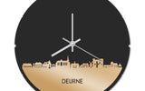 Skyline Klok Rond Deurne Goud Metallic