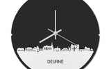 Skyline Klok Rond Deurne Wit Glanzend