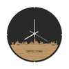 Skyline Klok Rond Dinteloord Bamboe houten cadeau decoratie relatiegeschenk van WoodWideCities