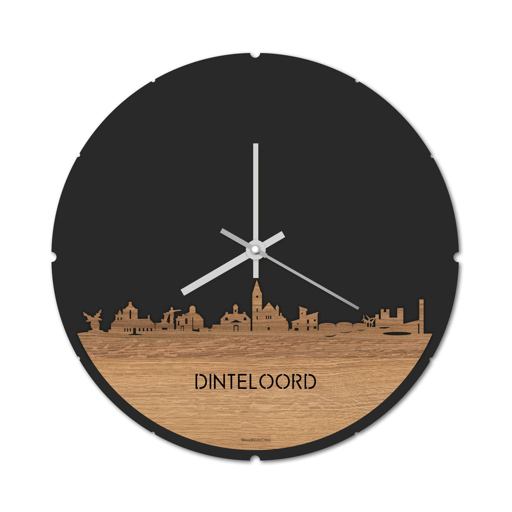 Skyline Klok Dinteloord Eiken houten cadeau decoratie relatiegeschenk van WoodWideCities