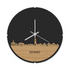 Skyline Klok Rond Eemnes Bamboe houten cadeau decoratie relatiegeschenk van WoodWideCities