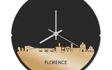 Skyline Klok Rond Florence Goud Metallic