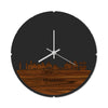 Skyline Klok Rond Franeker Palissander houten cadeau decoratie relatiegeschenk van WoodWideCities