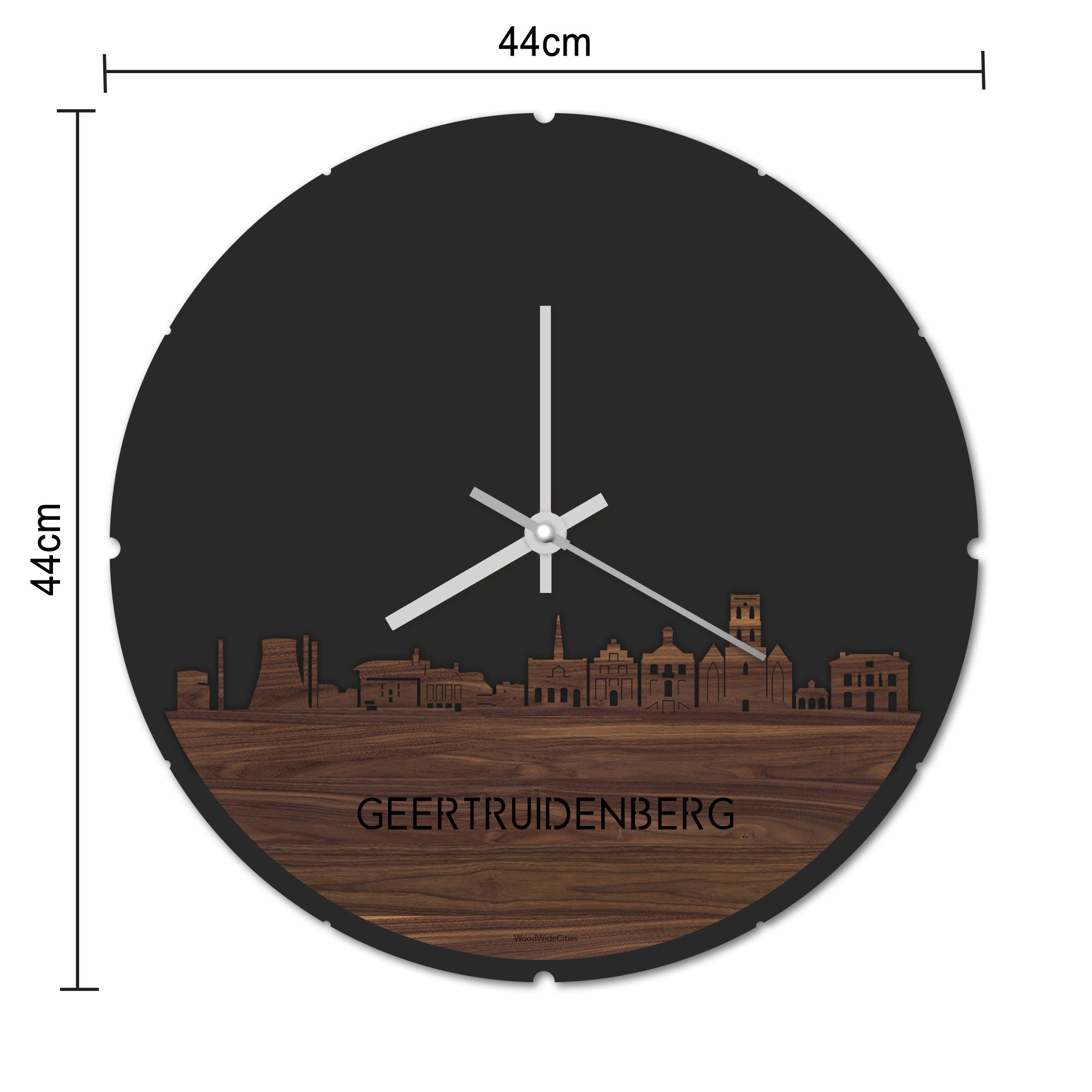 Skyline Klok Rond Geertruidenberg Bamboe houten cadeau decoratie relatiegeschenk van WoodWideCities