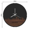 Skyline Klok Rond Harlingen Noten houten cadeau decoratie relatiegeschenk van WoodWideCities