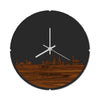 Skyline Klok Rond Harlingen Palissander houten cadeau decoratie relatiegeschenk van WoodWideCities