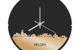 Skyline Klok Rond Helden Goud Metallic