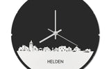 Skyline Klok Rond Helden Wit Glanzend