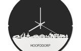 Skyline Klok Rond Hoofddorp Wit Glanzend