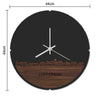 Skyline Klok Rond Loppersum Noten houten cadeau decoratie relatiegeschenk van WoodWideCities