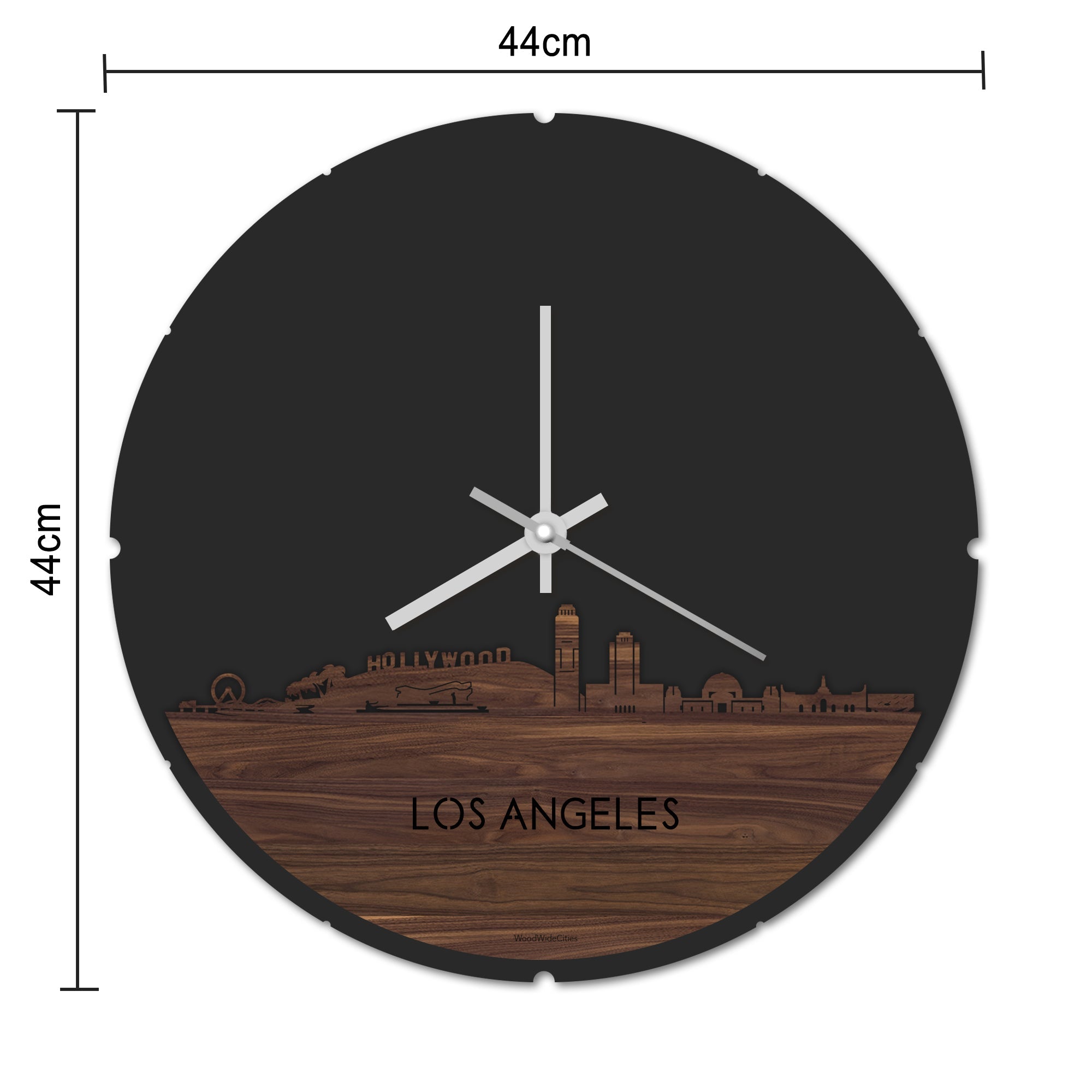 Skyline Klok Los-angeles Eiken houten cadeau decoratie relatiegeschenk van WoodWideCities