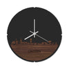 Skyline Klok Rond Lunteren Noten houten cadeau decoratie relatiegeschenk van WoodWideCities