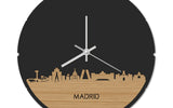 Skyline Klok Rond Madrid Bamboe