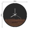 Skyline Klok Rond Marseille Noten houten cadeau decoratie relatiegeschenk van WoodWideCities