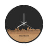 Skyline Klok Rond Mechelen Eiken houten cadeau decoratie relatiegeschenk van WoodWideCities