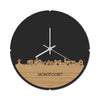 Skyline Klok Rond Montfoort Bamboe houten cadeau decoratie relatiegeschenk van WoodWideCities