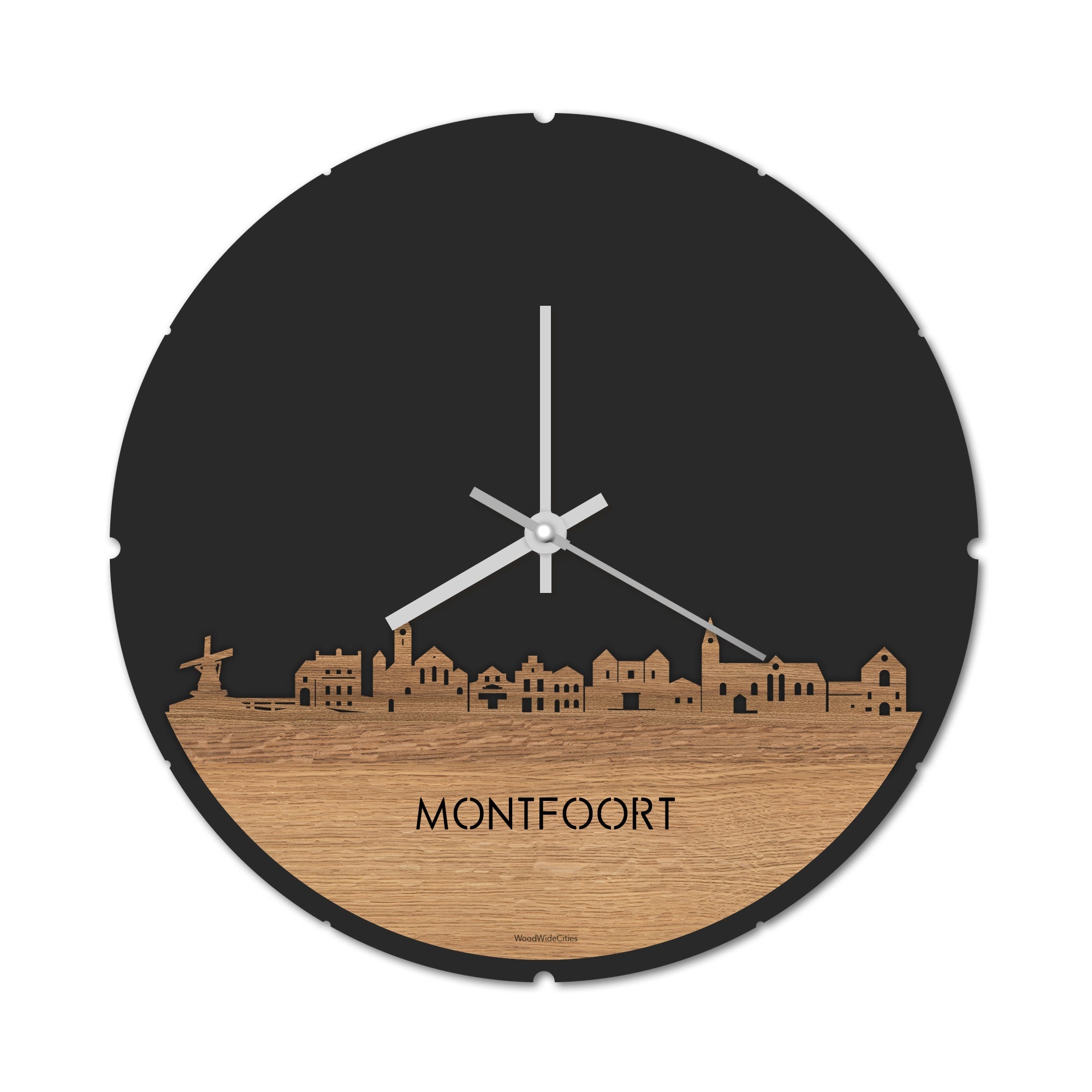 Skyline Klok Montfoort Eiken houten cadeau decoratie relatiegeschenk van WoodWideCities