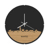 Skyline Klok Rond Nantes Bamboe houten cadeau decoratie relatiegeschenk van WoodWideCities