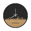 Skyline Klok Rond Noordwijk Bamboe houten cadeau decoratie relatiegeschenk van WoodWideCities