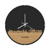 Skyline Klok Rond Ommen Bamboe houten cadeau decoratie relatiegeschenk van WoodWideCities