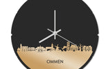 Skyline Klok Rond Ommen Goud Metallic