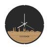 Skyline Klok Rond Oostende Bamboe houten cadeau decoratie relatiegeschenk van WoodWideCities