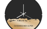 Skyline Klok Rond Österreicher Alpen Goud Metallic