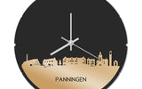 Skyline Klok Rond Panningen Goud Metallic