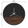 Skyline Klok Rond Panningen Noten houten cadeau decoratie relatiegeschenk van WoodWideCities