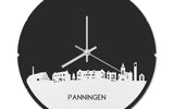 Skyline Klok Rond Panningen Wit Glanzend