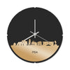 Skyline Klok Rond Pisa Metallic Goud gerecycled kunststof cadeau decoratie relatiegeschenk van WoodWideCities