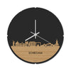 Skyline Klok Rond Schiedam Bamboe houten cadeau decoratie relatiegeschenk van WoodWideCities