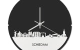 Skyline Klok Rond Schiedam Wit Glanzend