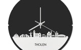 Skyline Klok Rond Tholen Wit Glanzend