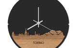 Skyline Klok Rond Torino Eiken