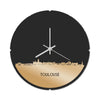 Skyline Klok Rond Toulouse Metallic Goud gerecycled kunststof cadeau decoratie relatiegeschenk van WoodWideCities