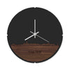 Skyline Klok Rond Toulouse Noten houten cadeau decoratie relatiegeschenk van WoodWideCities