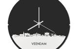 Skyline Klok Rond Veendam Wit Glanzend