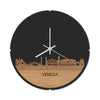 Skyline Klok Rond Venezia Eiken houten cadeau decoratie relatiegeschenk van WoodWideCities