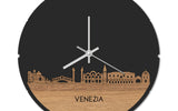 Skyline Klok Rond Venezia Eiken